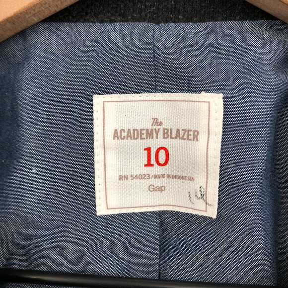 Gap The Academy Blazer preppy academia suit jacket acrylic blend gray 10 womens - Picture 4 of 9